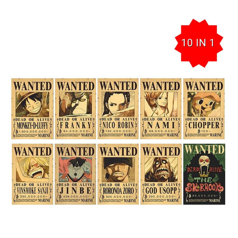 Anime - One Piece - Straw Hat Crew (Luffy, Franky, Robin, Nami, Chopper, Sanji, Jinbe, Zoro, Usopp, Brook) 10 Piece Wall Painting Canvas Art Poster (42x29cm) For Room & Home Decoration Anime - One Piece - Straw Hat Crew (Luffy, Franky, Robin, Nami, Chopper, Sanji, Jinbe, Zoro, Usopp, Brook) 10 Piece Wall Painting Canvas Art Poster (42x29cm) For Room & Home Decoration